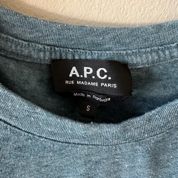 A.P.C. Heather Blue Women’s Size Small Short Sleeve T-Shirt - Picture 7 of 8